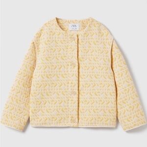 Zara Light Yellow Patterned Jacket